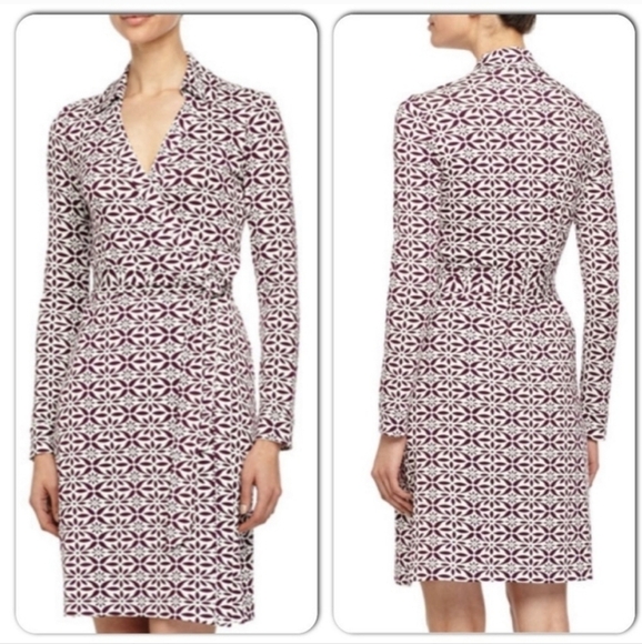 DVF Diane Von Furstenberg New Jeanne Two Wrap Dress Tie Waist Women's Size 2 - Picture 1 of 11